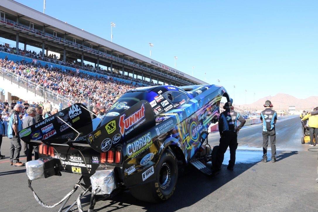 He and Tim Wilkerson both fell in the first round of the final NHRA Funny Car event of the year. He and Tim Wilkerson both fell in the first round of the final NHRA Funny Car event of the year.